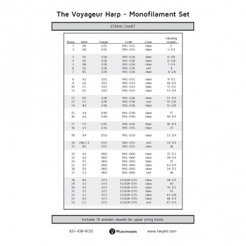 Voyageur Harp String Set - Monofilament