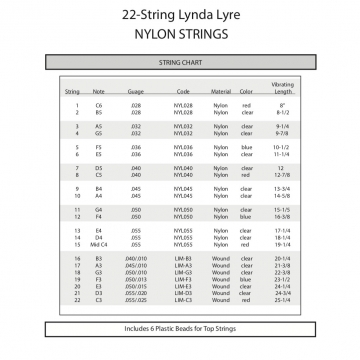 22 NYLON Strings for the Lynda Lyre