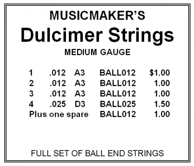 Dulcimer String Gauge Chart