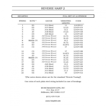 Reverie Harp 2 - String Set