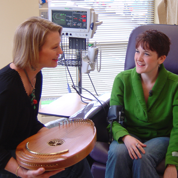 Using a Reverie Harp to start a conversation.